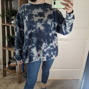 Tie dyed sweater "slow down and enjoy"